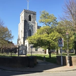 St James Church Old Town Poole on ebike tour 1